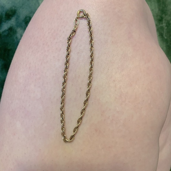 3.5g 10K Solid Yellow Gold Rope Chain Bracelet - Picture 6 of 9